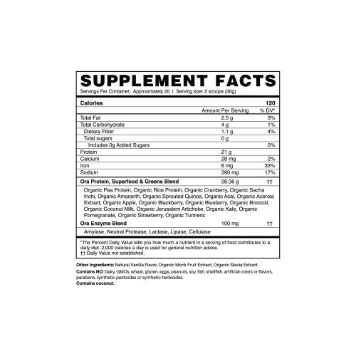 SLSC 30 Vanilla SupplementFacts