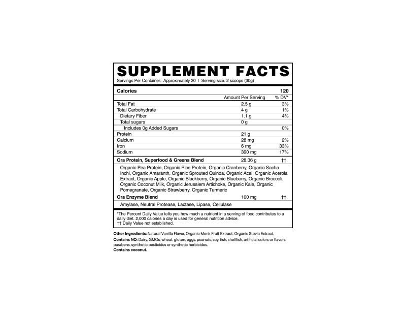 SLSC 30 Vanilla SupplementFacts